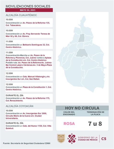 Metrobús CDMX on Twitter RT C5 CDMX ENTÉRATE Para hoy 30 de