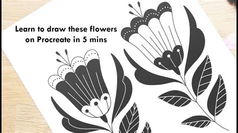 How To Draw A Folk Art Flower In 5 Minutes On Procreate YouTube