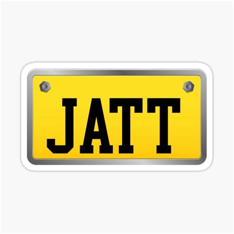 Jatt Name Plate Sticker Sticker For Sale By Trikav Redbubble