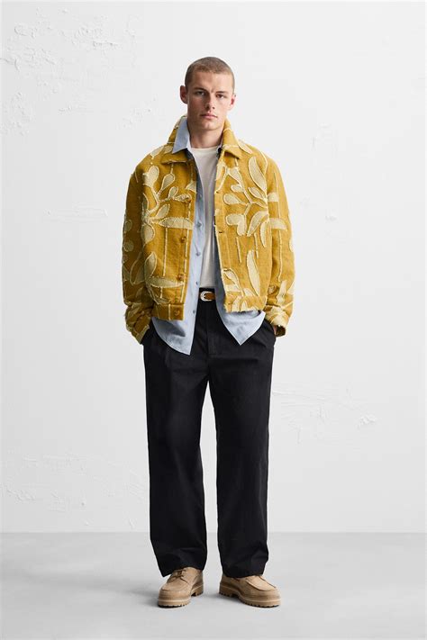 Textured Jacquard Jacket Mustard Zara United States