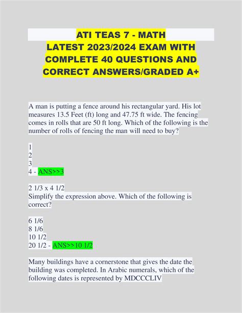 ATI TEAS 7 ALL SUBJECTS COMBINED BUNDLE 2024 2025 VERSION WITH ALL