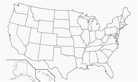 Us States Blank Map (48 States) | Map Of Us Blank Printable - Printable ...