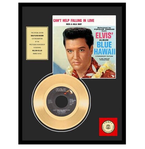 Elvis Presley Cant Help Falling In Love Commemorative 24kt Gold Record 45