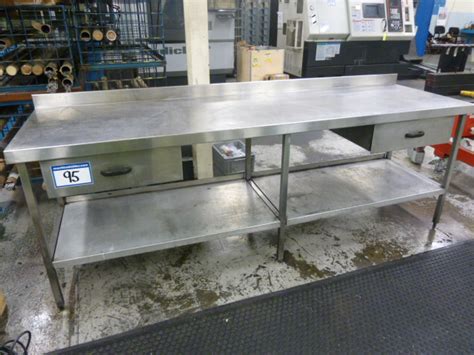 Stainless Steel Workbench 94" x 27" x 33" High with Drawer