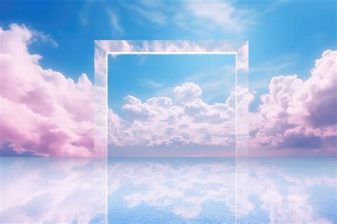 Abstract background with glass frame and blue sky with clouds | Premium ...