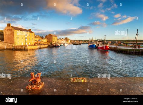 The Harbour At Burghead On The Moray Coast Near Elgin In Scotland Stock