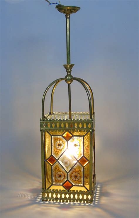 Antiques Atlas Stunning Antique Stained Glass Hall Lantern