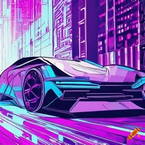 Cyber Car Gliding In A Futuristic City On Craiyon