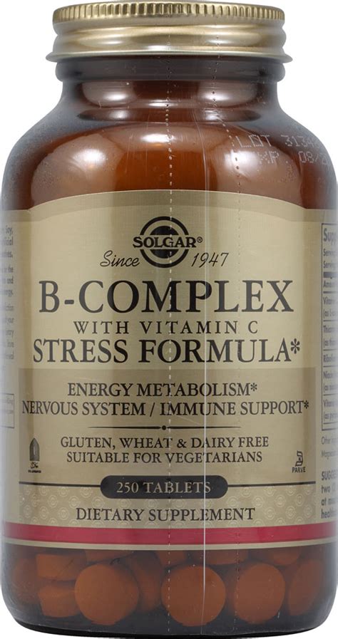 Solgar B Complex With Vitamin C Stress Formula 250 Tablets Vitacost