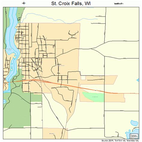 St. Croix Falls Wisconsin Street Map 5570550