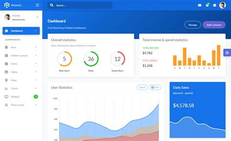 Sleek Dashboard Free Bootstrap 4 Html5 Admin Dashboard Template Images