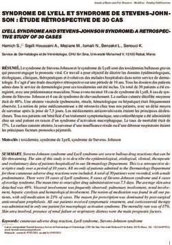 SYNDROME DE LYELL ET SYNDROME DE STEVENS JOHN SON ÉTUDE