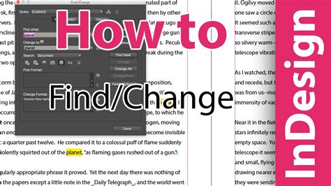 Indesign Training Highlighting Words With Find Change Youtube