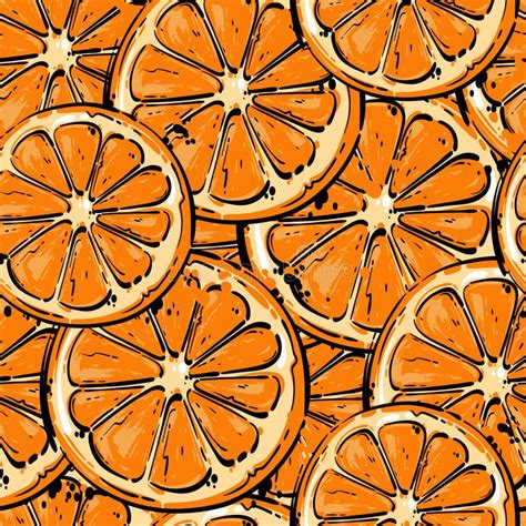 Seamless Vector Abstract Pattern With Oranges Stock Vector