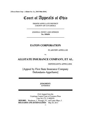 Fillable Online Supremecourt Ohio DeMarco V Allstate Ins Co Ohio