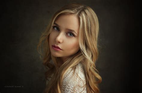 Women Blonde Face Portrait Simple Background Hot Sex Picture