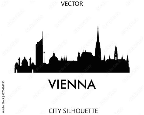 Vienna skyline silhouette vector of famous places Stock Vector | Adobe ...