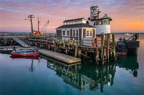 Sunrise At Plymouth Town Wharf Plymouth Ma Photograph By Sean Sweeney