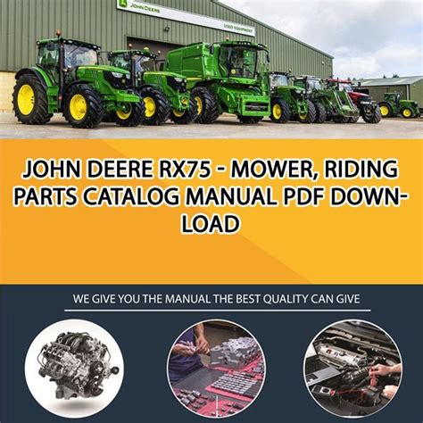 John Deere Rx75 Mower Riding Parts Catalog Manual Pdf Download Service Manual Repair Manual