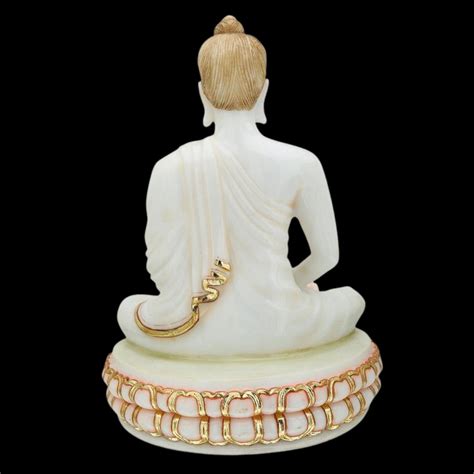 White Marble Lord Buddha Statue Handmade Meditating Buddha Statue