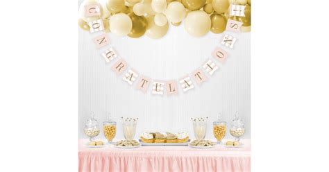 Congratulations Graduation Party Blush Pink Gold Bunting Flags Zazzle