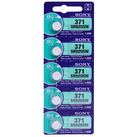 Sony 371 SR920SW 1 55V Silver Oxide 0 Hg Mercury Free Watch Battery