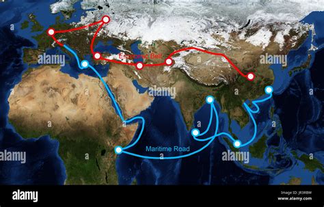 One Belt One Road route map Stock Photo - Alamy