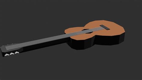 3d Model Lowpoly Guitar Acoustic Vr Ar Low Poly Cgtrader