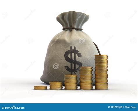 Sack with gold coins stock illustration. Illustration of dollar - 129701368