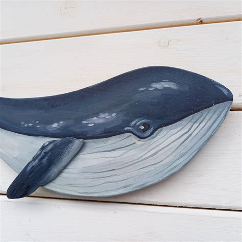 Wood Whale Wall Art Decor Wooden Whale Nautical Decor Whale Etsy