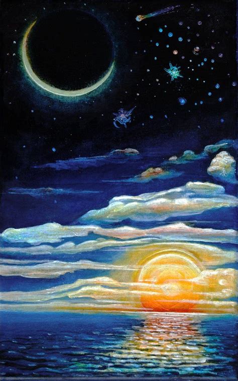 ♥my Jewels♥ Moon Painting Sun Painting Celestial Art