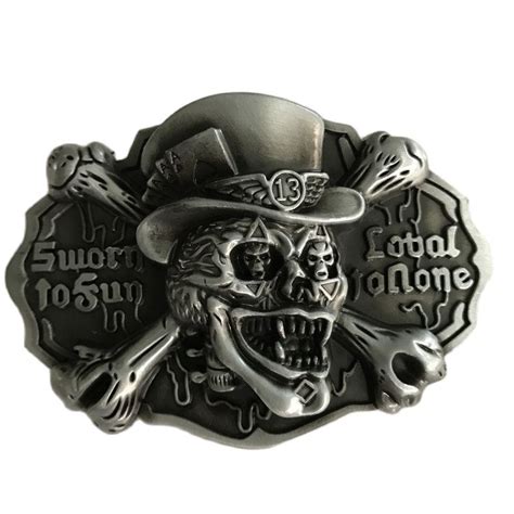 3d Silver Skull Belt Buckles For 4cm Belt Sunken Skull