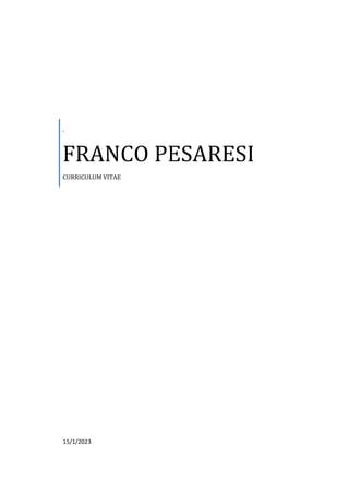 Franco Pesaresi Curriculum Pdf