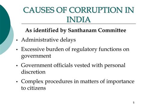 Causes Of Corruption In India