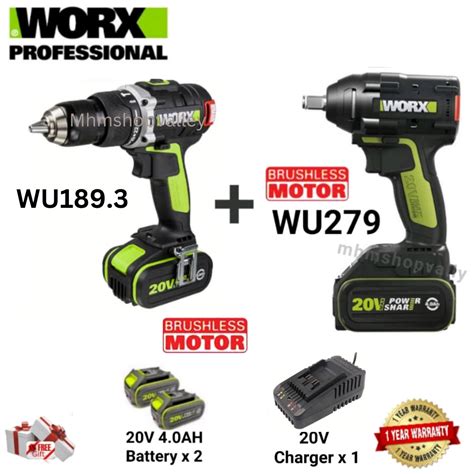 Worx Wu279 20v Li Ion Brushless Heavy Duty Impact Wrench Wu189 3 20v