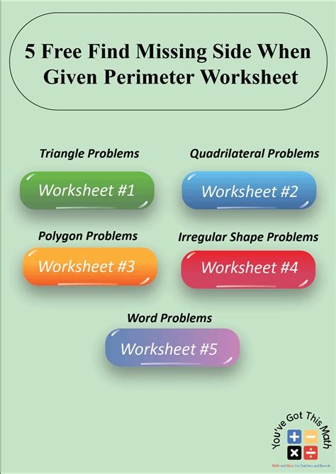 Free Find Missing Side When Given Perimeter Worksheet Fun Activities