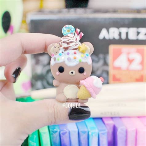 Ahh This Miniature Polymer Clay Bear Is So Adorable I Love The Ice