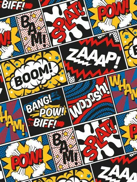 Comic Book Covers With The Words Boom And Pop Art On Them All In