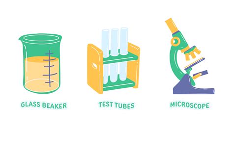 Fun Science Laboratory Equipment Illustration Set Design Templates ...