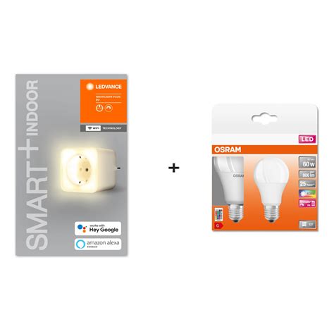 Set Priza Inteligenta Ledvance Smart Wi Fi Cu Lumina De Noapte A