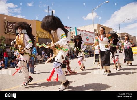 San Juan Indian Pueblo Buffalo Dancers Saturday Parade Gallup Inter