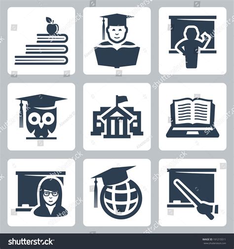 Higher Education Vector Icons Set Stock Vector (Royalty Free) 191215511 ...