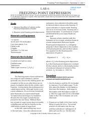 Lab Freezing Point Depression Pdf Freezing Point Depression