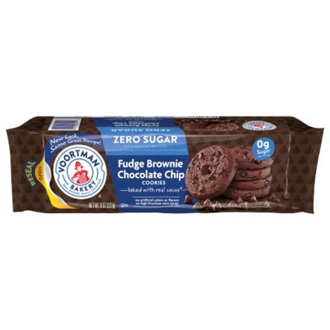 Voortman Bakery Zero Sugar Fudge Brownie Chocolate Chip Cookies 8 Oz