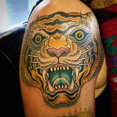 Tiger head from last week! Thanks Romni! #tiger #tigerhead #tigertattoo ...