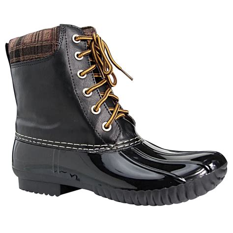 Ae49 Women S Shoes Lace Up Padded Cuff Duck Weather Boots Boots Boots Duck Bootswomen Shoes