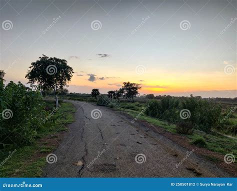 Clear Sky & Empty Road during Sunset Stock Photo - Image of sunset, morning: 250501812