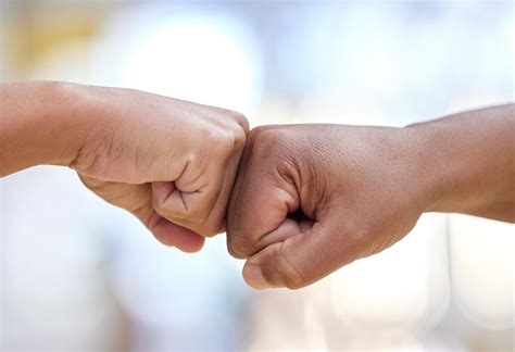 Premium Photo Closeup People And Hands In Fist Bump Of Success