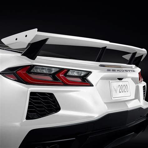 C Corvette Stingray Rear Spoiler High Wing Arctic White