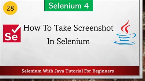 How To Take Screenshot In Selenium Selenium Webdriver Tutorial